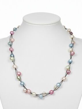 Vintage Multi-Strand Translucent Bead Necklace